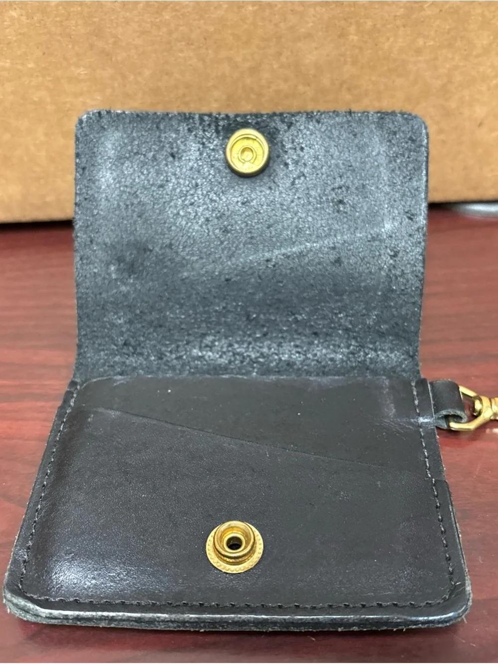 Howl + Hide Leather Keychain Wallet Made USA With Hook & Snap Button Closure